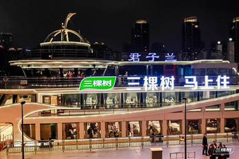地標廣告聯動游輪廣告，三棵樹品牌驚爆上海外灘!