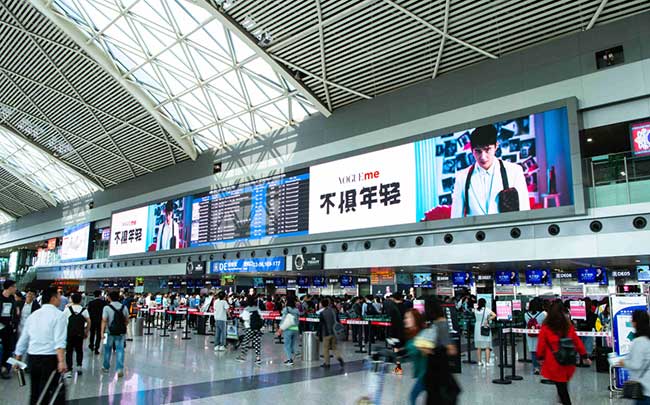 成都機(jī)場廣告中LED大屏媒體多少錢？