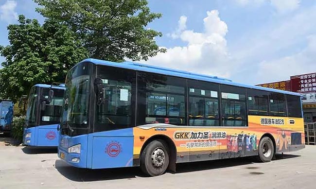 GKK加力圣潤(rùn)滑油啟動(dòng)宣傳，惠州公交車(chē)廣告超炫亮相！
