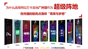 廣州塔廣告價格？廣州塔燈光秀廣告覆蓋客流？廣州塔LED廣告報價是多少？