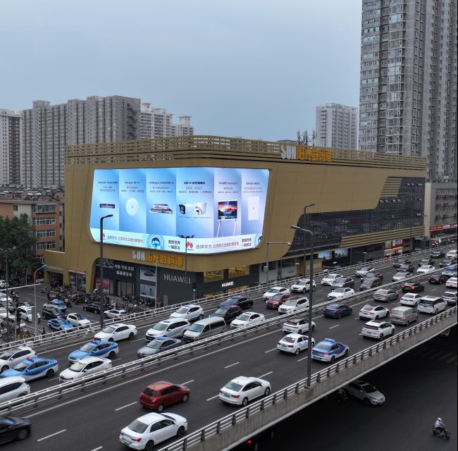 太原小店南內(nèi)環(huán)陽(yáng)光數(shù)碼港外墻LED廣告，太原LED大屏廣告價(jià)格