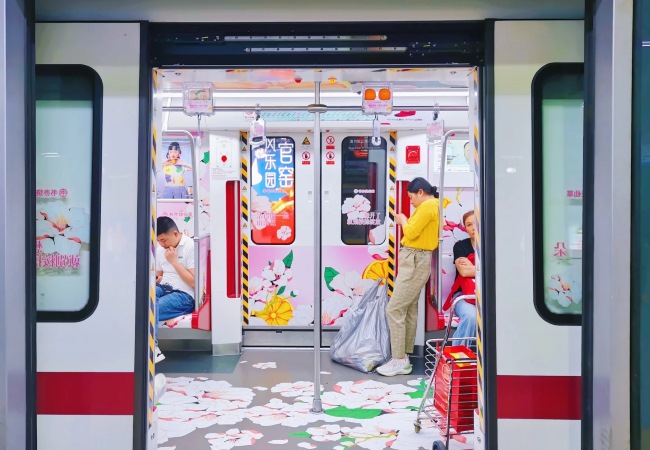 長(zhǎng)沙地鐵2號(hào)線全景內(nèi)包車貼廣告，長(zhǎng)沙地鐵車廂廣告價(jià)格